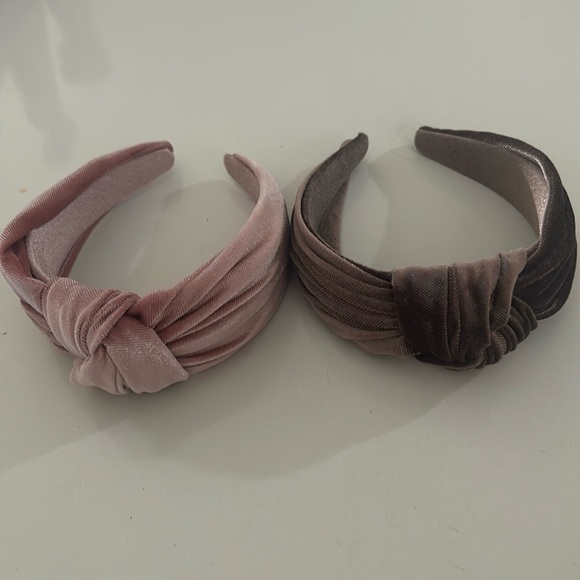 Pink and taupe velvet headbands - Picture 1 of 1